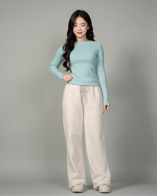 Áo Thun Tăm Nữ Dài Tay Co Giãn Cổ Tròn