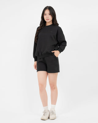 Set Áo Nỉ Nữ Dáng Rộng + Quần Short Nỉ Nữ