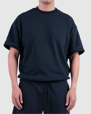 Áo Nỉ Nam Ngắn Tay Dáng Semi-Wide
