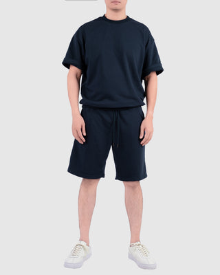 Set Áo Nỉ Nam Ngắn Tay + Quần Short Nỉ Nam