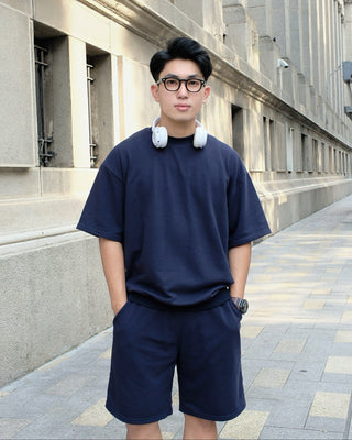 Áo Nỉ Nam Ngắn Tay Dáng Semi-Wide