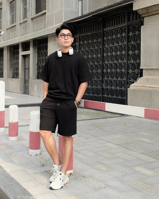 Set Áo Nỉ Nam Ngắn Tay + Quần Short Nỉ Nam