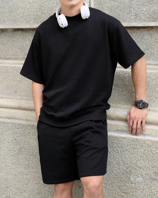 Set Áo Nỉ Nam Ngắn Tay + Quần Short Nỉ Nam