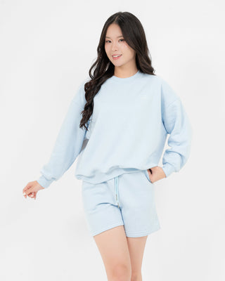 Set Áo Nỉ Nữ Dáng Rộng + Quần Short Nỉ Nữ